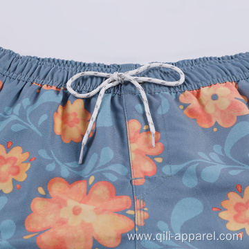 Sport Style Printed Swimming Trunks Floral Beach Shorts